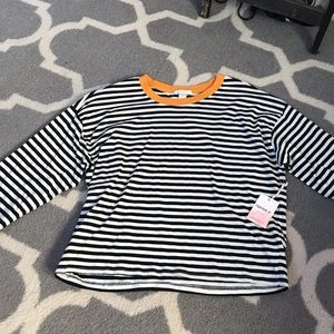 black and white striped tshirt